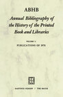 Buchcover ABHB Annual Bibliography of the History of the Printed Book and Libraries
