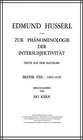 Buchcover Zur Phänomenologie der Intersubjektivität