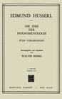 Buchcover Die Idee der Phänomenologie