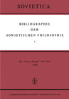 Buchcover Bibliographie der Sowjetischen Philosophie