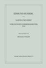 Buchcover Natur und Geist: Vorlesungen Sommersemester 1919