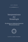 Buchcover Interpretationen der Modallogik