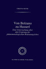 Buchcover Von Bolzano zu Husserl