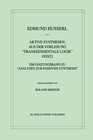 Buchcover Aktive Synthesen: Aus der Vorlesung "Transzendentale Logik" 1920/21