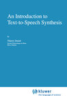 Buchcover An Introduction to Text-to-Speech Synthesis