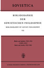 Buchcover Bibliographie der Sowjetischen Philosophie Bibliography of Soviet Philosophy