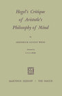 Buchcover Hegel’s Critique of Aristotle’s Philosophy of Mind