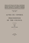 Buchcover Actes Du Conseil Proceedings of the Council