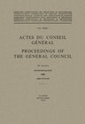 Buchcover Actes du Conseil Général / Proceedings of the General Council