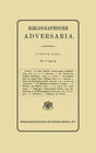 Buchcover Bibliographische Adversaria