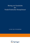 Buchcover Beitrag zur Geschichte der Niederländischen Stempelsteuer Fünftes Kapitel