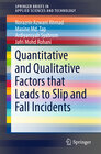 Buchcover Quantitative and Qualitative Factors that Leads to Slip and Fall Incidents
