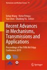 Buchcover Recent Advances in Mechanisms, Transmissions and Applications
