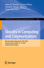 Buchcover Security in Computing and Communications