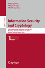Buchcover Information Security and Cryptology