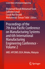 Buchcover Proceedings of the 7th Asia Pacific Conference on Manufacturing Systems and 6th International Manufacturing Engineering 