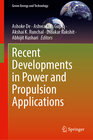 Buchcover Recent Developments in Power and Propulsion Applications