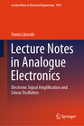 Buchcover Lecture Notes in Analogue Electronics