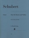 Buchcover Franz Schubert - Duos für Klavier und Violine