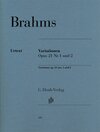 Buchcover Johannes Brahms - Variationen op. 21 Nr. 1 und Nr. 2