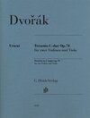 Buchcover Antonín Dvorák - Terzetto C-dur op. 74 für zwei Violinen und Viola